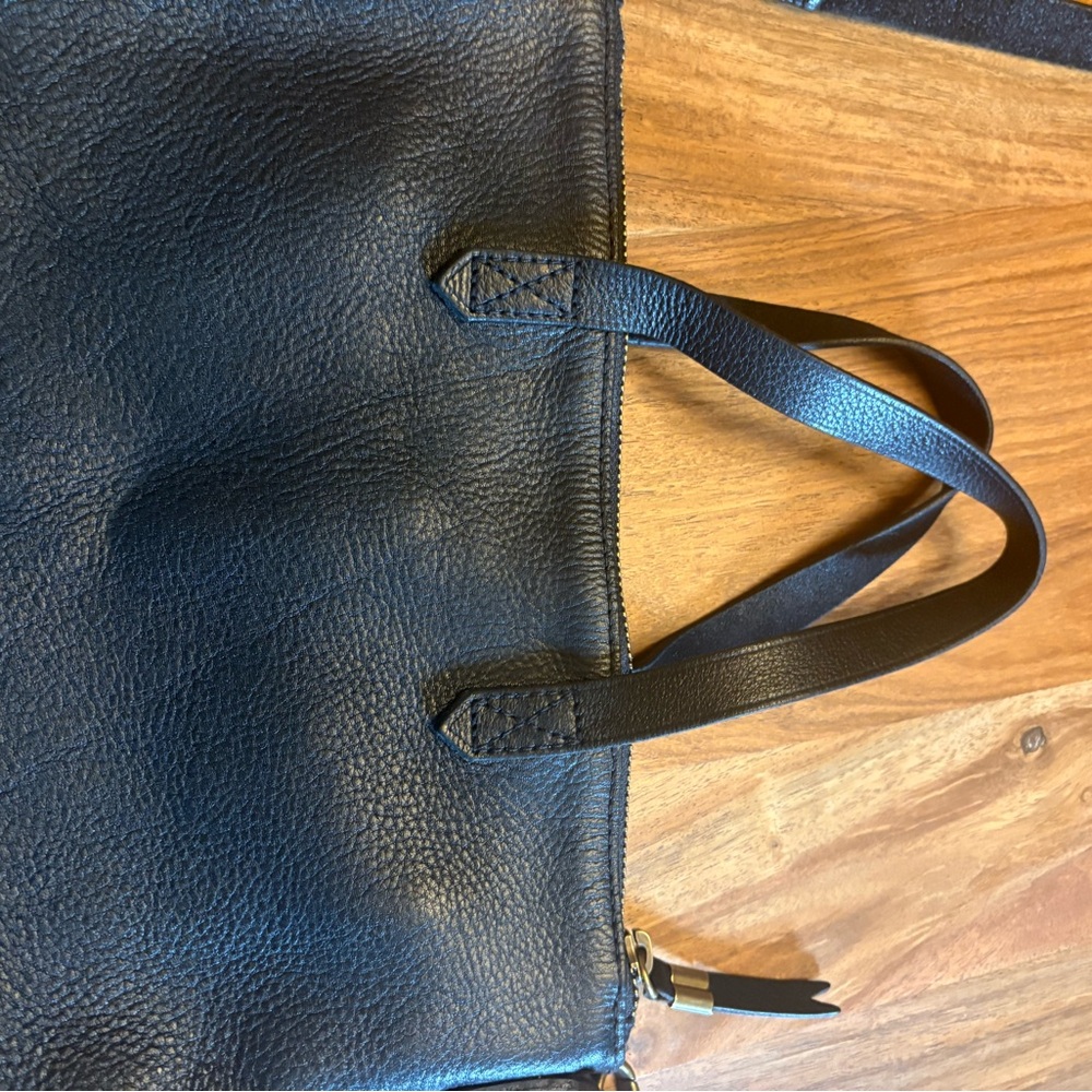 Madewell Black Leather Tote Bag - Picture 2 of 8